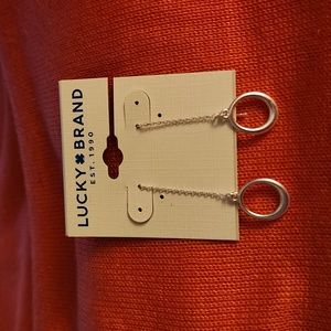 Lucky Brand NWT brushed silver earrings